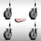 Service Caster 5'' SS Thermoplastic Rubber Wheel Swivel 7/8'' Expanding Stem Caster Set, 4PK SCC-SSEX20S514-TPRB-78-4 - alternate 2